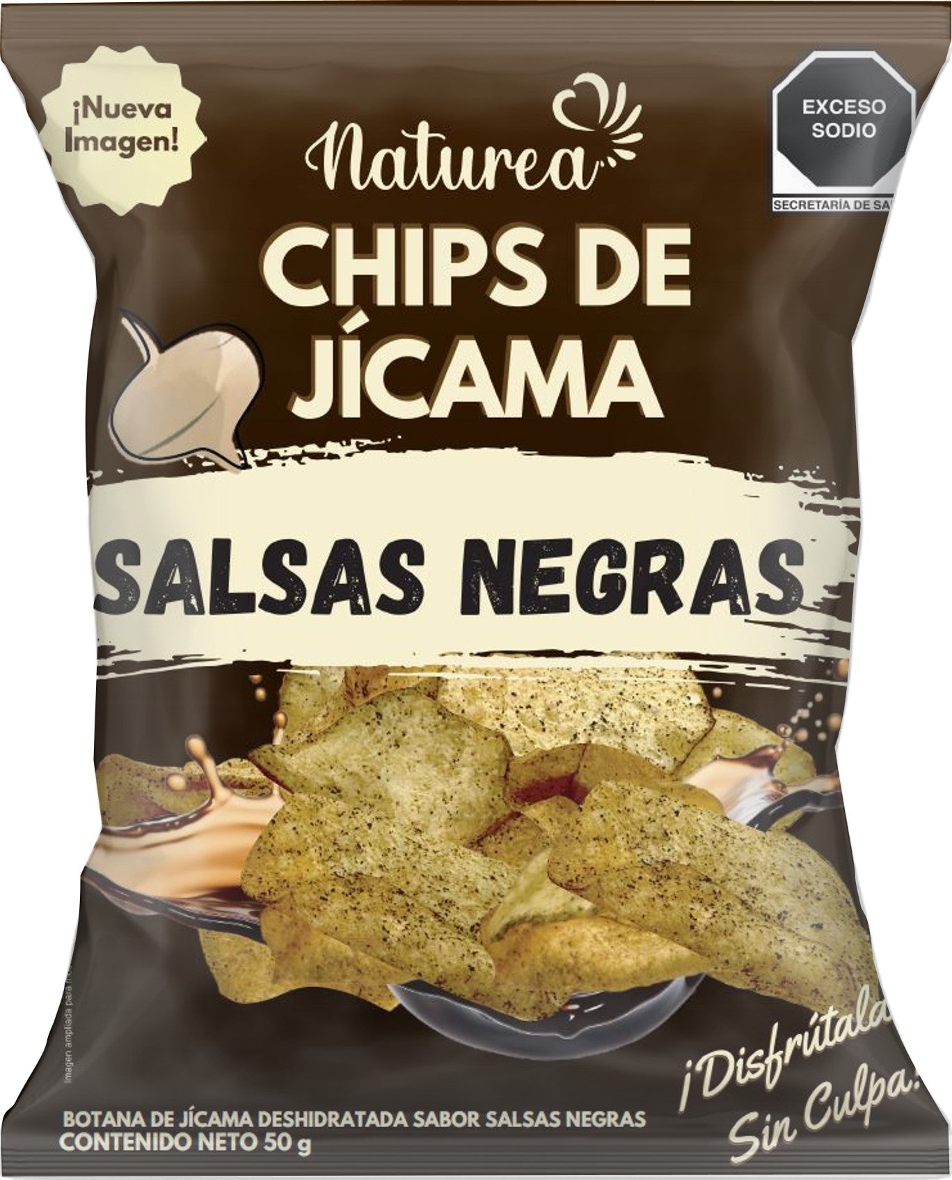 Chips de Jícama Salsas Negras