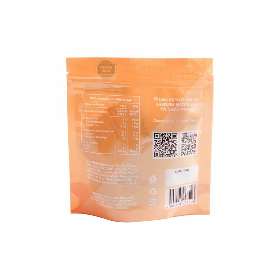 Tira de Mango deshidratado sin azúcar 50gr Frutique