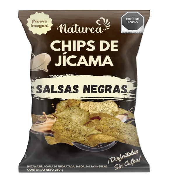 Chips de Jícama Salsas Negras