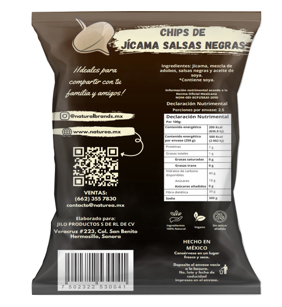 Chips de Jícama Salsas Negras
