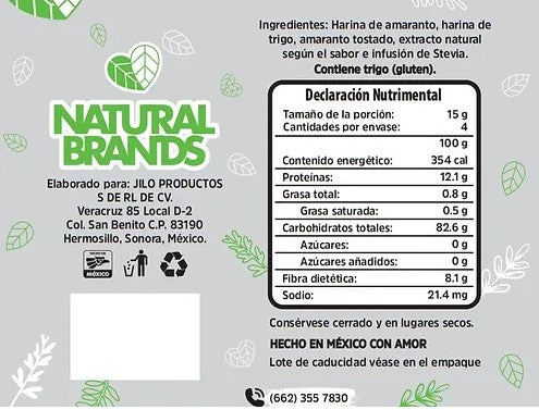 Oblea de amaranto sabor Capuccino 60g