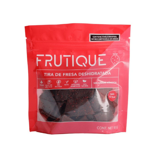 Tira de fresa deshidratada sin azúcar 50gr Frutique