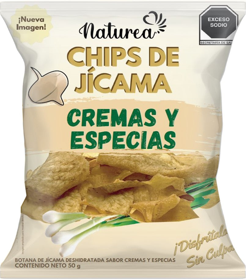 Chips de Jícama Cremas y Especias