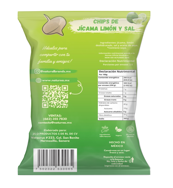 Chips de Jícama Limón y Sal