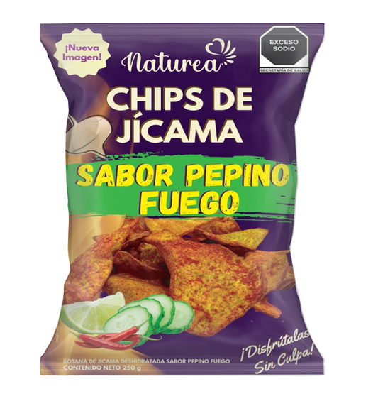 Chips de Jícama sabor Pepino Fuego
